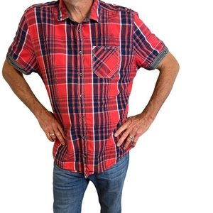 URBAN DISTRICT Angelo Litrico Red Plaid Shirt XL